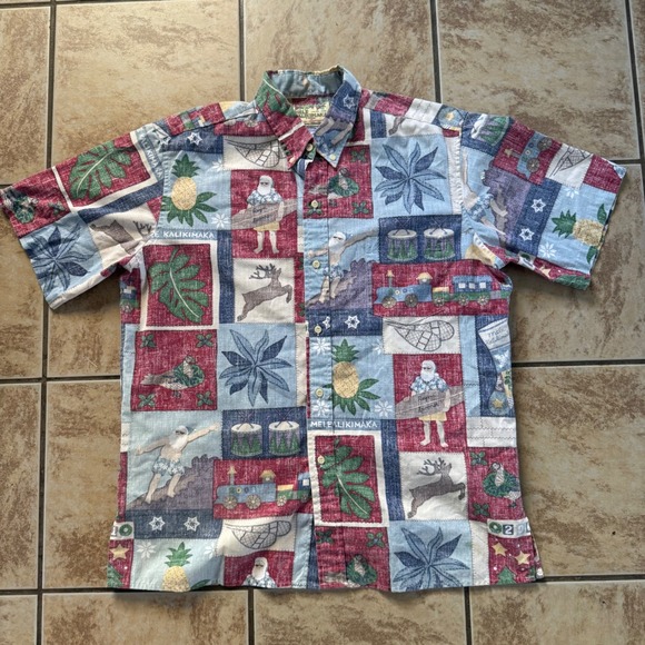 Reyn Spooner Christmas Mele Kalikimaka Short Sleeve Aloha Hawaiian Shirts Large - Picture 2 of 16